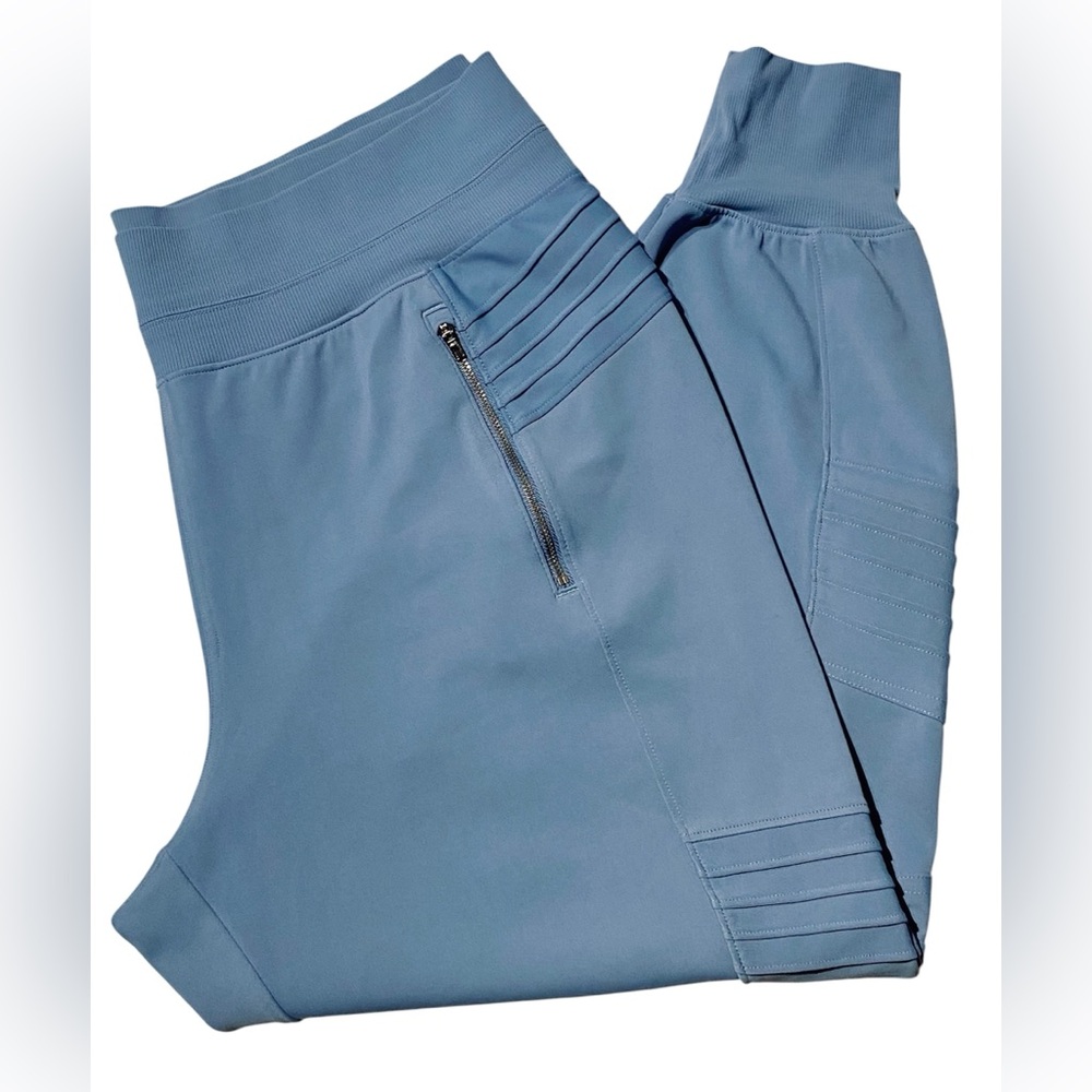 Athleta Venice Moto Jogger 1X Cottage Blue Zip Pocket Stretch Pants Athleisure